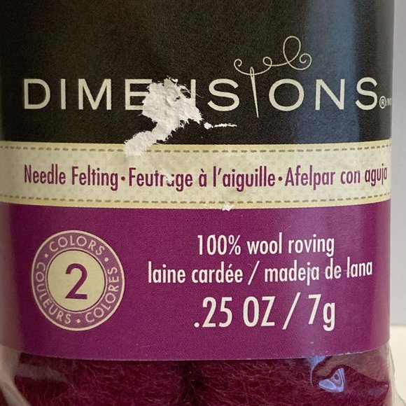 24 Dimensions FeltWorks 100% Wool Roving 0.25oz Pastel Pink Rhubarb Crafts - Picture 3 of 14
